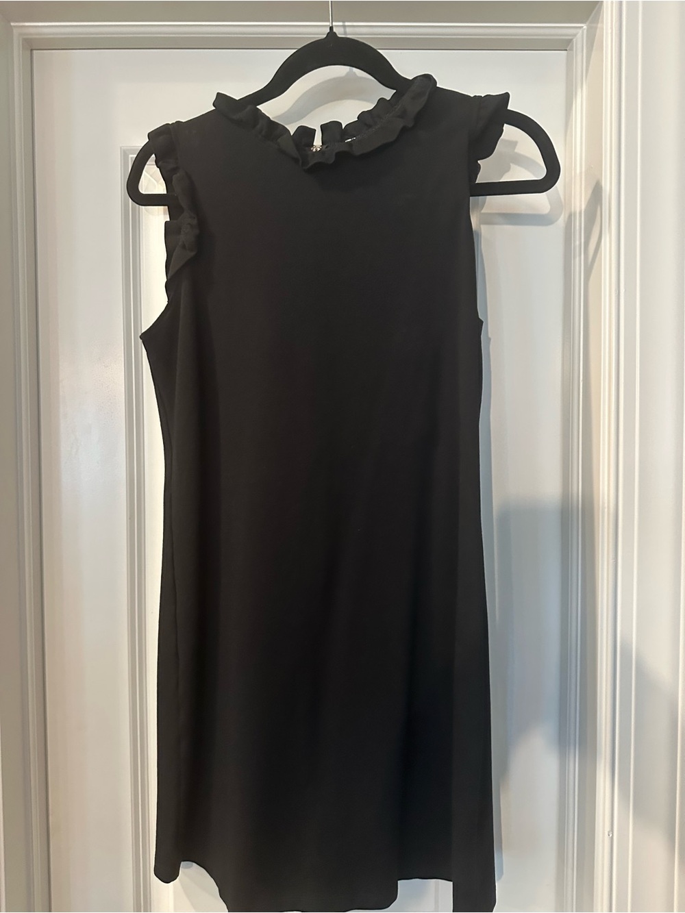 Boutique Black Ruffle Neck Sleeveless Dress